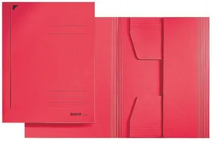 Kartónové dosky na spisy, 3 chlopne, A4, LEITZ, červené